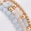 4Pcs 4 Style Natural & Synthetic Mixed Gemstone Beaded Stretch Bracelets Set BJEW-JB09115-4