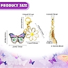 12Pcs Butterfly & Flower Alloy Enamel Pendants Decorations HJEW-YW00122-3