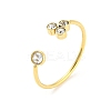 Real 14K Gold Plated 304 Stainless Steel Open Cuff Ring LS-RJEW-C062-01B-G-1