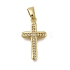 Brass Micro Pave Clear Cubic Zirconia Pendants ZIRC-I070-112G-1