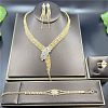 Alloy Rhinestone Bracelets & Earrings & Necklaces & Rings Sets FS-WG5A510-01-1