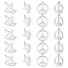 28Pcs 2Style 201 Stainless Steel Pendants STAS-UN0035-30-1