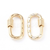 Brass Micro Pave Cubic Zirconia Screw Carabiner Lock Charms X-ZIRC-L093-58A-G-3