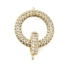 Brass Cubic Zirconia Fold Over Clasps KK-Q048-11G-1