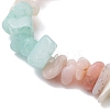 Natural Amazonite and Morganite Chip Beads Stretch Bracelets for Women BJEW-JB12589-01-4