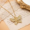 Brass Micro Pave Clear Cubic Zirconia Hollow Pendant Necklaces for Women WGDB1F5-01-1