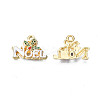 Rack Plating Alloy Enamel Pendants X-ENAM-N055-140-3