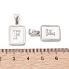 304 Stainless Steel Pave Shell Pendants STAS-G327-01P-F-3