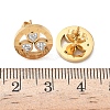 Ring with Clover 304 Stainless Steel Polymer Clay Rhinestones Stud Earrings EJEW-G453-04G-5