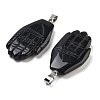 Natural Obsidian Carved Pendants G-K369-01P-07-2