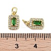 Brass Micro Pave Cubic Zirconia Charms KK-C051-11G-01-3