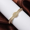 Rack Plating Brass Micro Pave Cubic Zirconia Hinged Bangles BJEW-H624-06E-G-1
