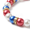 Colorful Glass Pearl Beaded Stretch Bracelet BJEW-JB09210-5