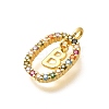 Brass Micro Pave Cubic Zirconia Pendants ZIRC-P123-01G-B02-2