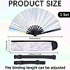 Laser PVC Plastic & Oxford Cloth Fan with Fan Bags AJEW-WH20022-90-2