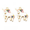 Rack Plating Alloy Enamel Pendants ENAM-T011-166-2