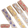 8 Yards 4 Colors Organza Embroidery Feather Ribbons OCOR-HY0001-10-1