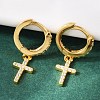 925 Sterling Silver Micro Pave Clear Cubic Zirconia Hoop Earrings for Women EJEW-G427-01G-02-1