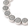Tibetan Style Flat Round Alloy Bead Strands TIBEB-O007-09-NR-1