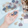 24Pcs 6 Styles Natural Mixed Gemstone European Dangle Charms PALLOY-AR0001-36-3