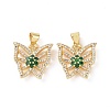 Brass Micro Pave Cubic Zirconia Pendants ZIRC-I063-44G-01-2