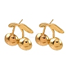 304 Stainless Steel Cherry Stud Earrings EJEW-L304-02G-4