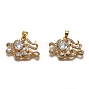 Brass Clear Cubic Zirconia Constellation Charms KK-J278-33G-B-1