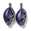Dyed Natural Lapis Lazuli Horse Eye Pendants G-F766-01AS-05-1