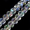 Transparent Electroplate Glass Beads Strands GLAA-Q099-C01-14-1-2