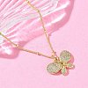 Brass Micro Pave Clear Cubic Zirconia Pendant Necklaces NJEW-D306-01G-A-5