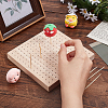 196-Hole Square Oak Wooden Cake Pop Stand Displays WOOD-WH0124-19-3