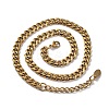 Ion Plating(IP) 304 Stainless Steel Diamond Cut Cuban Link Chain Necklace NJEW-D045-09G-2