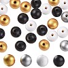 160 Pcs 4 Colors Painted Natural Wood Beads X1-WOOD-LS0001-01Q-1