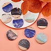 16Pcs 4 Colors Transparent Resin & Walnut Wood Pendants RESI-CJ0001-205-6