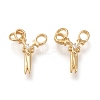 Brass Micro Pave Clear Cubic Zirconia Charms KK-F820-20G-1