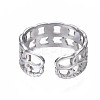 Non-Tarnish 304 Stainless Steel Star Open Cuff Ring RJEW-T023-03P-2