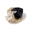 Real 18K Gold Plated Rack Plating Brass Micro Pave Clear Cubic Zirconia Pendants KK-C015-11G-14-2
