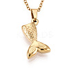 304 Stainless Steel Pendant Necklaces NJEW-T018-37G-4