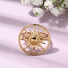 Sun Hollow 304 Stainless Steel Open Cuff Rings for Women RJEW-A091-18G-1