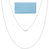 Anti-Tarnish 2Pcs Trendy Unisex Rhodium Plated 925 Sterling Silver Cable Chains Necklaces Set STER-BBC0006-14B-1