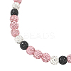 1Pc Polymer Clay Rhinestone Round Beaded Stretch Necklaces NJEW-SP0001-14J-3