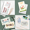 SUPERDANT Rectangle with Mixed Plant Pattern Thank You Theme Cards DIY-SD0001-07-4