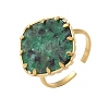 Square Natural Turquoise Finger Rings RJEW-R009-01G-04-4
