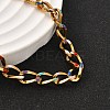 Brass Enamel Chain Bracelets BJEW-S170-01G-2