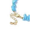 Brass Hexagon & Natural Dyed Howlite Chip Beaded Bracelet Making KK-F892-17G-3