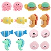 64Pcs 8 Styles Opaque Resin Sea Animals Cabochons CRES-SC0002-63-1