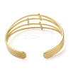 Ion Plating(IP) 304 Stainless Steel Multi Line Cuff Bangles for Women BJEW-L682-006G-2