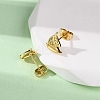 Brass Micro Pave Clear Cubic Zirconia Earrings EJEW-D328-03G-01-3