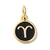 Real 18K Gold Plated Brass Enamel Charms KK-L216-001G-J01-1