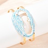 Shell Shape 304 Stainless Steel Enamel Cuff Bangles for Women BJEW-A049-04D-G-3
